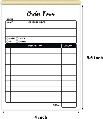 Vista 3 de Libro de recibos, manual de 2 partes sin carbono, 4 x 5.5 pulgadas, formulario de recibo de venta de copia duplicada de carbono, bloc de facturas