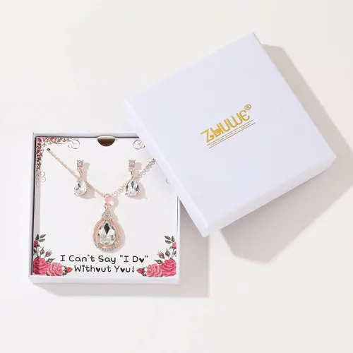 Vista 2 de Bridesmaid Jewelry Set for Women Girls, 1-4-6-8 Sets Necklace Earring Set for Wedding, Best Bridesmaid Gifts,18K Gold or Rose Gold or Silver Plated
