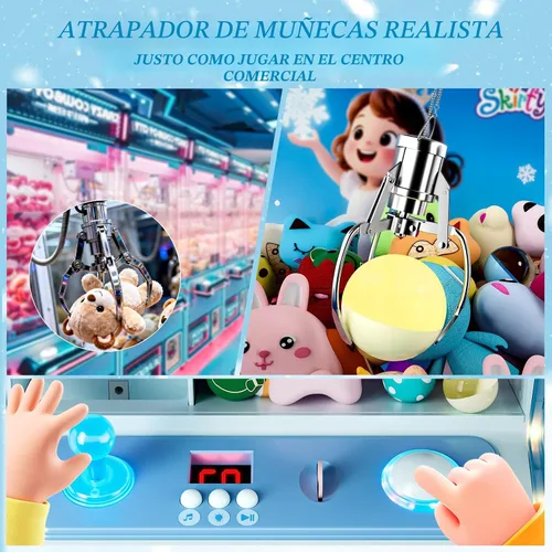 Vista 8 de Skirfy Juguete grande de máquina de garras con garra de aleación, luz LED y sonido ajustable, dispensador de dulces de 16 pulgadas, mini máquina