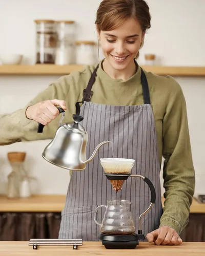 Vista 8 de Hervidor de café para estufa, hervidor de cuello de cisne premium, tetera para verter café y té, tetera de estufa, calentador de agua caliente