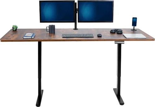 Vista 80 de VIVO DESK-KIT-E2B1B - Escritorio eléctrico de pie con motor doble, ajuste de altura de memoria, serie E2B, marco negro superior negro, DESK-KIT-E2B1B