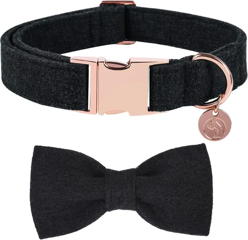 Vista 11 de DOGWONG Collar de algodón de cáñamo para perro con lazo, collar verde para mascotas, duradero, ajustable, collar para cachorros para perros