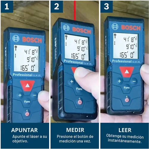 Vista 4 de Bosch Medidor láser GLM165-40 Blaze™ Pro de 165 pies