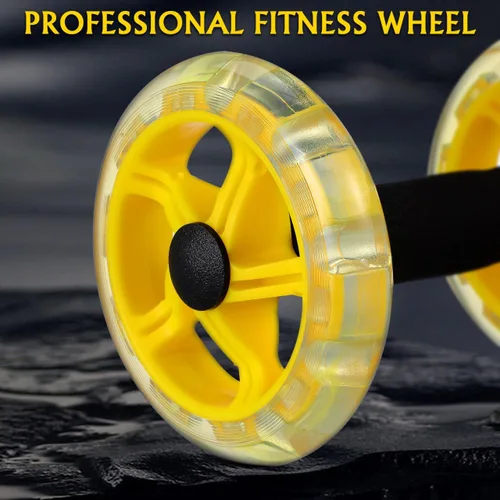 Vista 3 de Kisangel Juego de ruedas de doble Ab Roller para entrenamiento de núcleo, equipo de ejercicio abdominal portátil con agarre de espuma para gimnasio