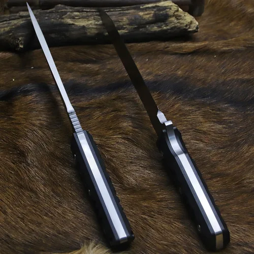 Vista 7 de BA-KOR Cuchillo de caza de espiga completa de 14.2 pulgadas (estilo japonés) - Cuchillo de supervivencia de acero DC53 de 0.315 in, mango y funda