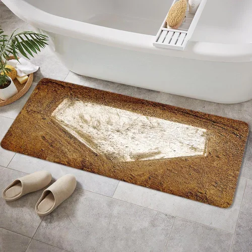 Vista 10 de NYMB Alfombra de baño de madera de béisbol en la alfombra, antideslizante, para entradas al aire libre, interior, puerta delantera, alfombra de baño