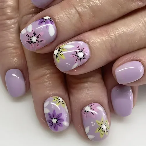 Vista 27 de Uñas Postizas Cuadradas Cortas con Diseños de Lazo 3D, Uñas Postizas de Leopardo con Punta Francesa, Uñas Adhesivas Brillantes, Uñas Acrílicas Nude