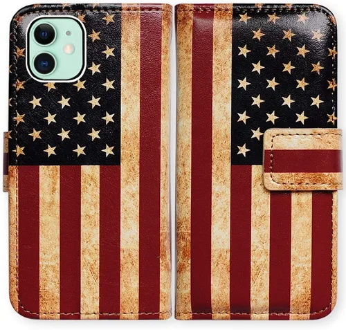 Vista 31 de Bcov Funda para iPhone 11, funda de piel con tapa y función atril para iPhone 11, diseño de flores y mariposas azules