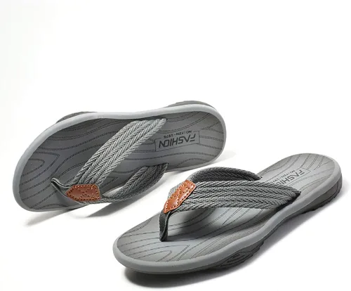 Vista 4 de Husmeu Sandalias de verano para hombre, sandalias de playa para hombre, antideslizantes, cómodas, con soporte de arco, sandalias de tanga, zapatos