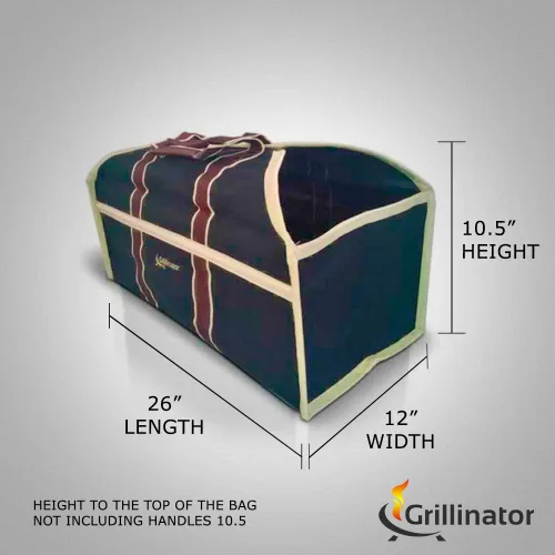 Vista 5 de Ultimate - Transportador de troncos de leña – Negro – Bolsa de mano resistente y duradera para madera – Diseño de pie con asas acolchadas