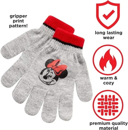 Vista 3 de Disney Conjunto de gorro y guantes de invierno de Minnie Mouse para niñas (niñasniñas)