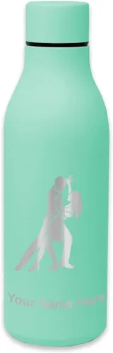 Vista 10 de LaserGram Botella de agua de acero inoxidable de doble pared, bailarines de salsa, grabado personalizado incluido
