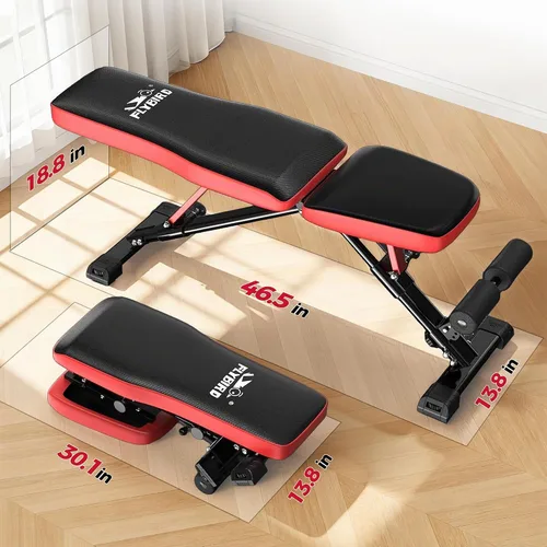 Vista 8 de FLYBIRD Adjustable Weight Bench, Full Body Workout Bench for Home Garage Gym Strength Training, Incline Flat Decline for Sit Up Bench Press