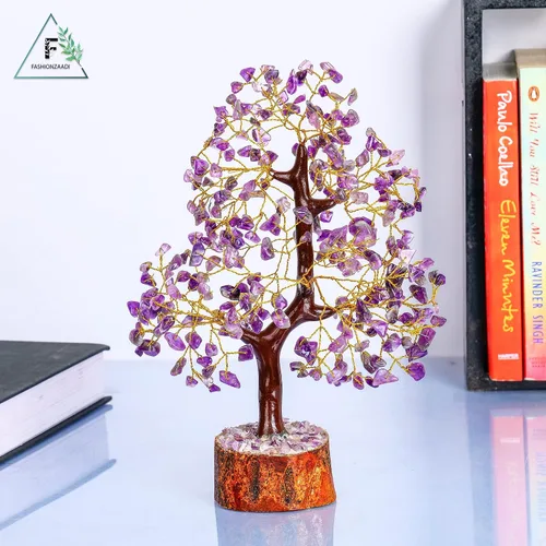 Vista 5 de FASHIONZAADI Árbol de cristal de amatista, decoración de amatista para energía positiva, decoración de piedra curativa, regalos curativos