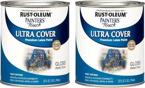 Vista 59 de Rust-Oleum 1976502 Painter's Touch - Pintura de látex, cuarto de galón, negro plano, 32 onzas líquidas, (paquete de 1)