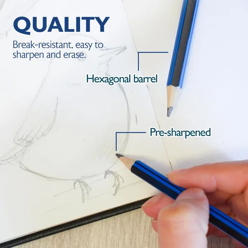 Vista 3 de BAZIC PRODUCTS Lápices de madera prémium #2B, 12 unidades, para dibujo Grafito #2B más suave para líneas oscuras y llamativas, barril de madera