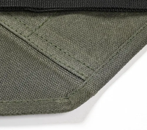 Vista 3 de Bolsa de rollo de cuchillo de lona encerada resistente, bolsa portátil para cuchillos de chef, duradera (verde militar)