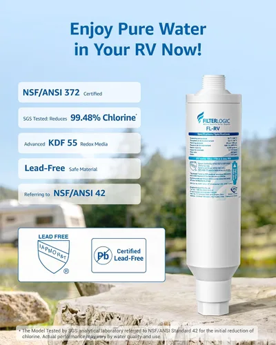 Vista 4 de Filterlogic Filtro de agua en línea RV & Marine para barcos, caravanas, certificado NSF, cámper, jardinería, plantación, remolque o casa rodante
