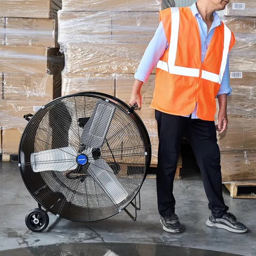 Vista 7 de NORTHSKY Ventilador de tambor industrial de alta velocidad de 13000CFM, ventilador de granero de piso de barril resistente, 2 velocidades, motor