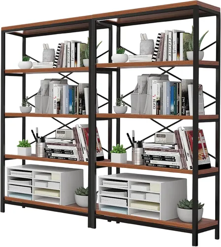 Vista 12 de Himimi Estantería Industrial de 5 Niveles, Librero Estante de Escalera de 58" de Alto, Estantes de Almacenamiento Unidad de Estantería, Muebles