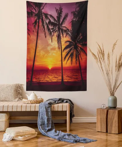 Vista 60 de Lunarable Tapiz mexicano, tema de cultura latinoamericana, sombrero de paja, manta de serape de Maracas, decoración de tela para colgar en la pared