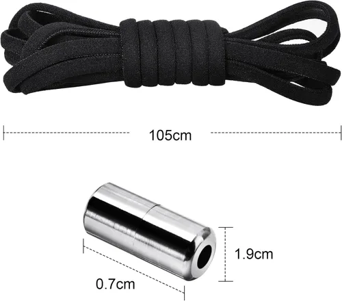 Vista 2 de 2-6 pares de cordones elásticos sin atar, cordones universales para zapatos para niños y adultos, cordones sin cordones con cierre de metal