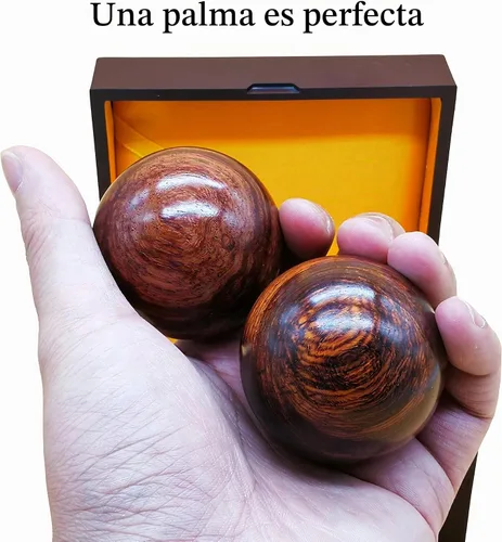 Vista 4 de Bolas de Baoding de 2 pulgadas para ejercicios de salud chinos, bolas de estrés de palisandro