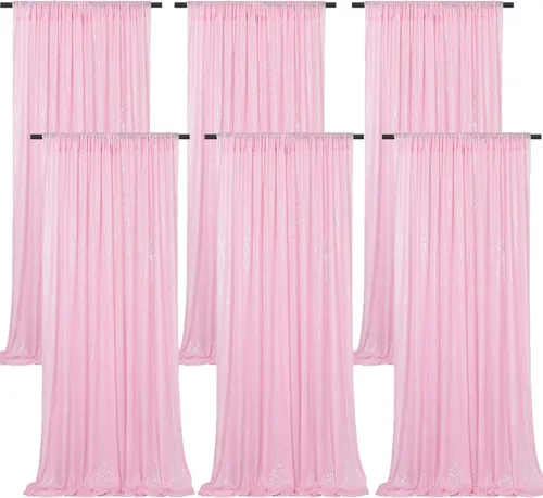 Vista 24 de B-COOL Cortinas de Fondo de Lentejuelas Azul Bebé 2 Piezas 2ftx8ft Fotografía para Fiestas Fondo Brillante Cortinas para Prom Bodas Baby Shower