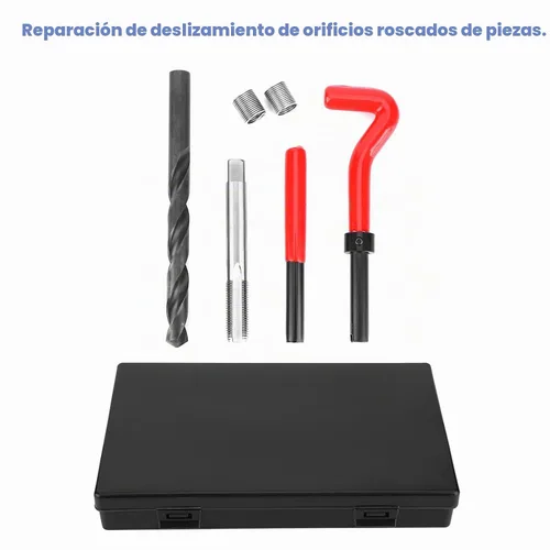 Vista 2 de Jeanoko Kit de reparación de roscas M11x1.25 Insertos de rosca de acero inoxidable Kit de grifo de reenhebrado de rosca hembra accesorio