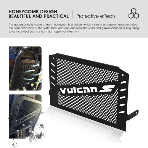Vista 6 de Vulcan S 2024 - Protector de radiador para Vulcan S 2015-2024 Vulcan S SE 2017 compatible con Vulcan S Light Tourer/Cafe Light Tourer 2018 Vulcan S