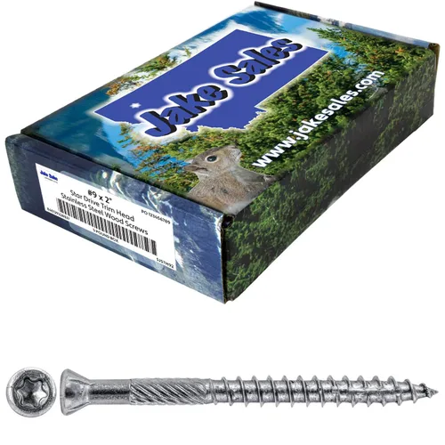 Vista 33 de Jake Sales Tornillo de madera multiusos con revestimiento de bronce de 1-5/8 pulgadas, cabeza torx/Star Drive Trim Head