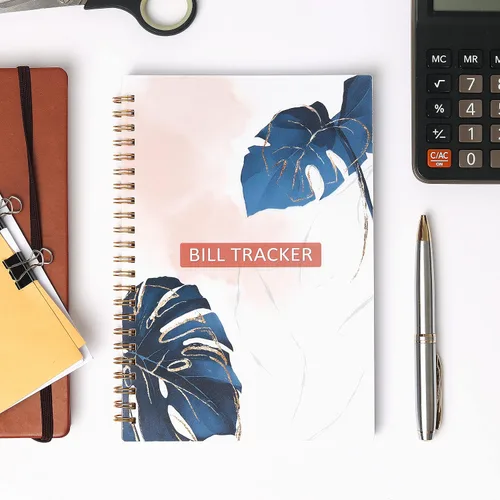 Vista 7 de Rastreador de pagos de facturas. Cuaderno A5 planificador de facturas con encuadernación en espiral y bolsillo trasero - Organizador de finanzas