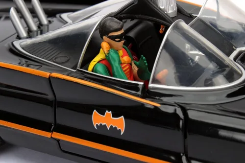 Vista 7 de Serie de televisión clásica Jada Toys 98259 1966, batimóvil con Batman y Robin, muñecos 1/24 escala de molde