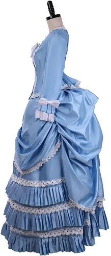 Vista 5 de Disfraz vintage de Lolita victoriana renacentista, vestido de baile de guerra civil histórica vestido de Halloween Scarlett