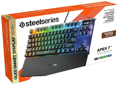 Vista 11 de SteelSeries Apex 7 TKL - Mechanical Gaming Keyboard - OLED Display - Brown Switches - American (QWERTY) Layout