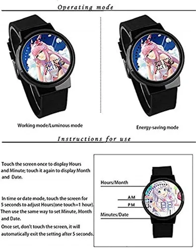 Vista 2 de Reloj de anime Naruto con pantalla táctil periférica LED impermeable
