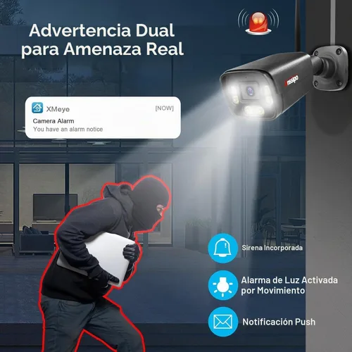 Vista 5 de Sistema de cámara de seguridad para el hogar al aire libre, disco duro de 2 Negro