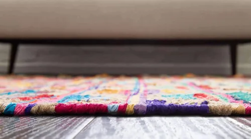 Vista 5 de Unique Loom Chindi Trellis Collection Southwestern, geométrico, moderno, colores brillantes (8 x 11 pies, rectangular, multicolor y beige)
