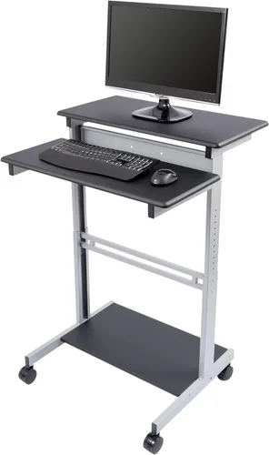 Vista 11 de Stand Up Desk Store - Estación de trabajo de dos niveles con altura ajustable y rodante, escritorio de pie