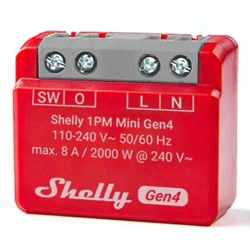 Vista 2 de Shelly 1PM Mini Gen4 Smart Switch, Wi-Fi, Matter & Zigbee, 1 canal 8A