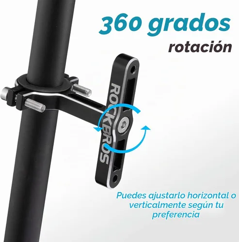 Vista 3 de ROCKBROS Adaptador de jaula de botella de bicicleta, manillar de bicicleta, soporte de botella de agua, soporte de botella de aluminio ajustable