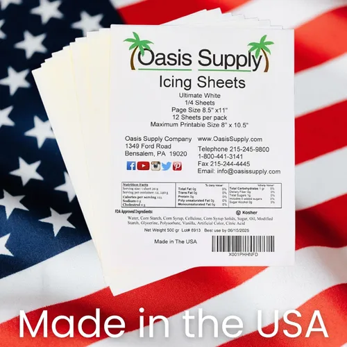 Vista 9 de Oasis Supply, Hojas de glaseado ultra flexibles, blanco, papel de 8.5 x 11 pulgadas, 12