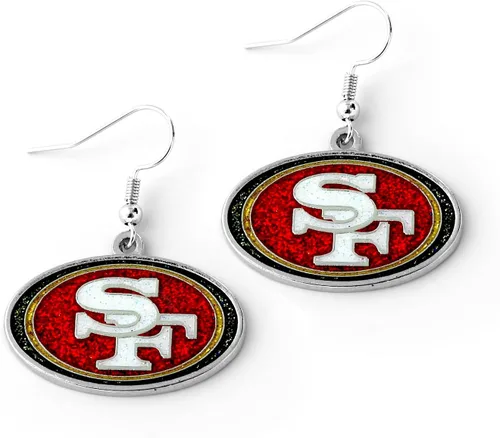 Vista 25 de aminco NFL - Aretes deslumbrantes con purpurina para mujer