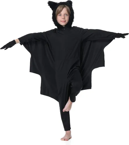 Vista 5 de Seawhisper Disfraces de murciélago de Halloween para niños, talla 4-14