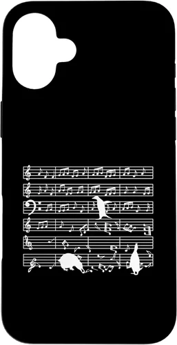 Vista 22 de iPhone 16 Notas musicales con pingüino en partitura musical - Estuche para profesor de música
