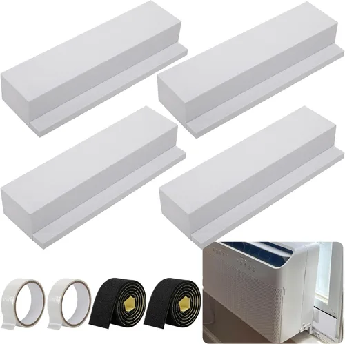 Vista 6 de Moonoom - Paquete de 2 bloques de espuma para aire acondicionado, kit de Blanco-1 juego