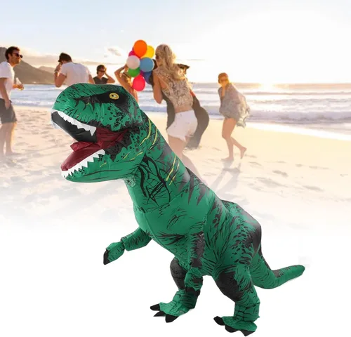 Vista 4 de Disfraz inflable de dinosaurio, disfraz de dinosaurio ligero para Halloween