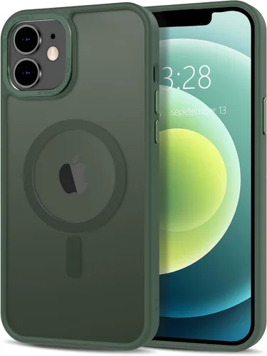 Vista 124 de Anuck - Funda magnética para iPhone 11 compatible con MagSafe, carcasa trasera mate translúcida dura, borde de TPU, delgada, resistente a impactos