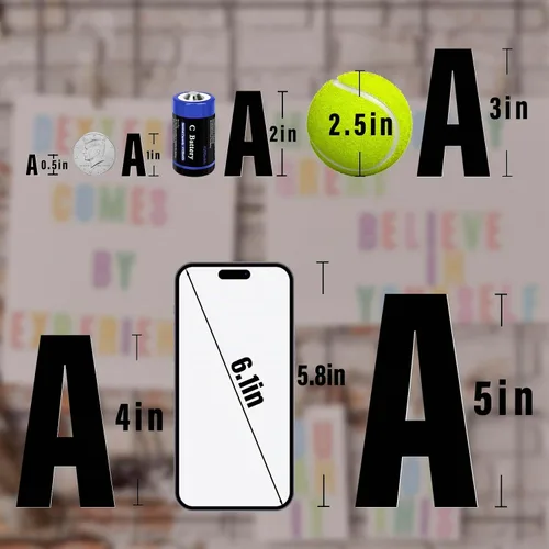 Vista 6 de 1550 piezas de 10 hojas de calcomanías de letras, calcomanías de números y alfabeto de buzón de vinilo, calcomanías autoadhesivas impermeables