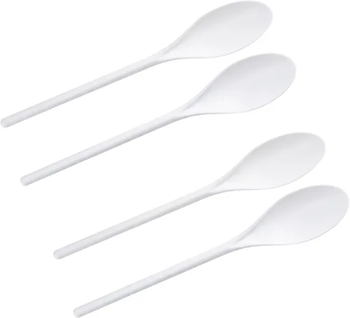 Vista 4 de Chef Craft Select - Juego de cucharas de plástico, 10-14.5 pulgadas, 4 piezas, color blanco